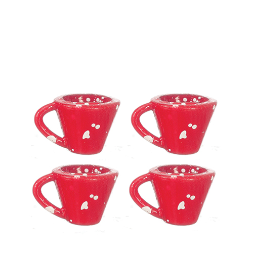 Red Spatter Cups, 4 pc.
